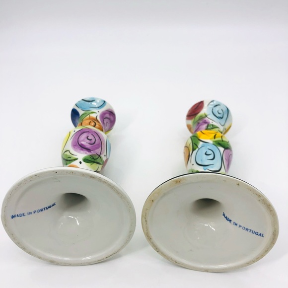 ✨Vintage Floral Portugal Ceramic Candleholder Set - Picture 10 of 10